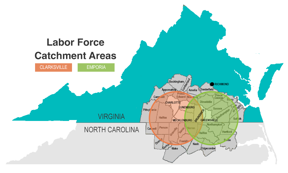 VGA labor catchment areas